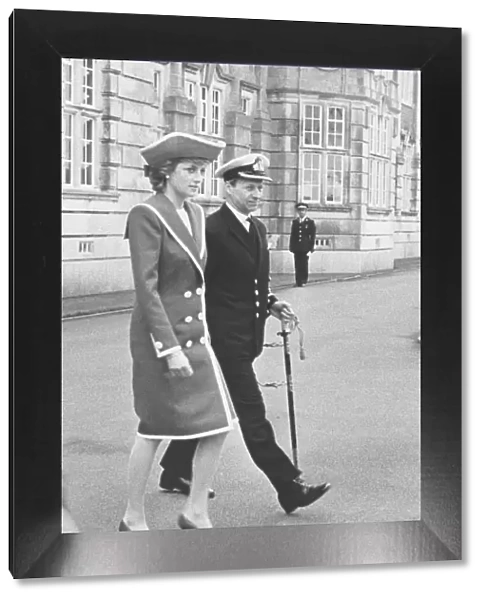 Princess Diana at the Britannia Royal Naval College, Dartmouth in April 1984