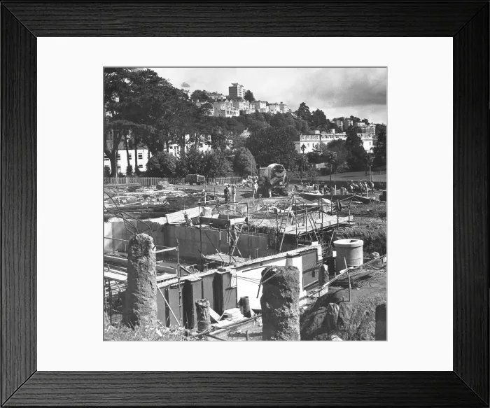 Framed Print : Riviera Centre, Torquay under construction 1984 to 1986 Leisure centre Framed Print : Riviera Centre, Torquay under construction 1984 to 1986 Leisure centre