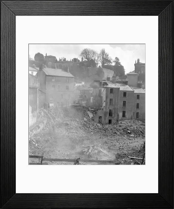 Framed Print : House demolition, Stentiford Hill, Torquay March 1964 Framed Print : House demolition, Stentiford Hill, Torquay March 1964