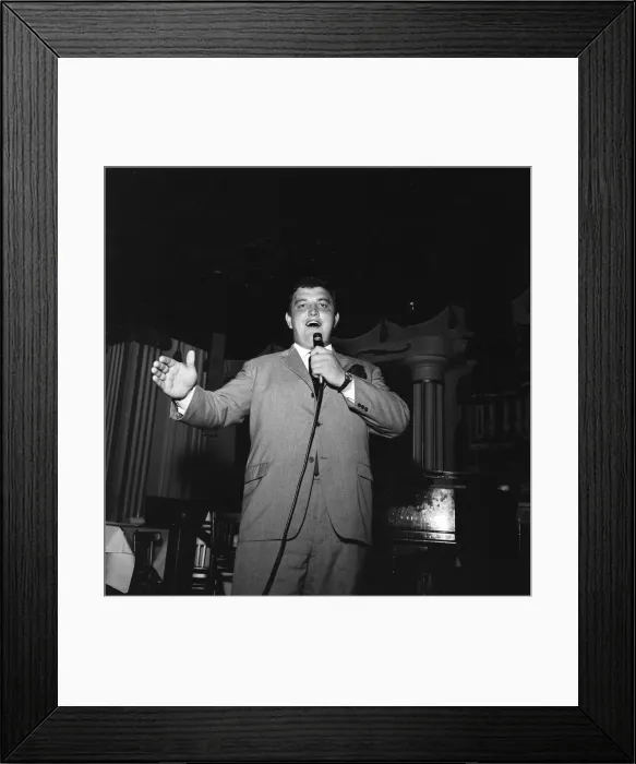 Framed Print : Cricketer Colin Milburn singing at the Astor Club, Mayfair. 30th April 1967