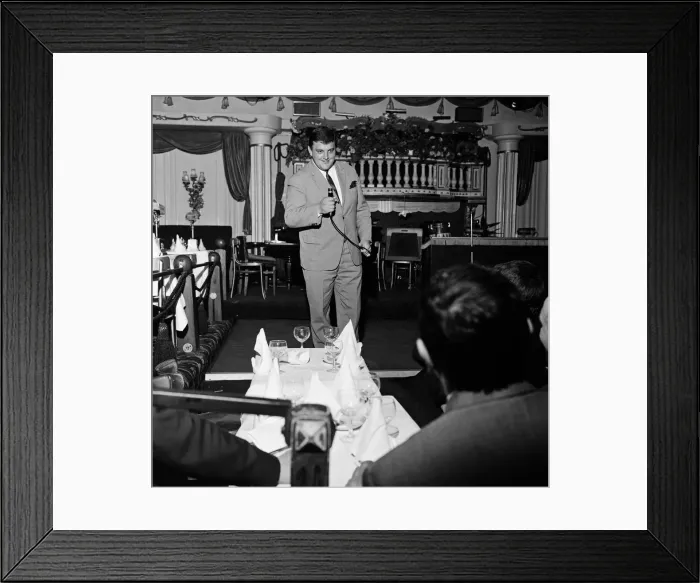 Framed Print : Cricketer Colin Milburn singing at the Astor Club, Mayfair. 30th April 1967 Framed Print : Cricketer Colin Milburn singing at the Astor Club, Mayfair. 30th April 1967