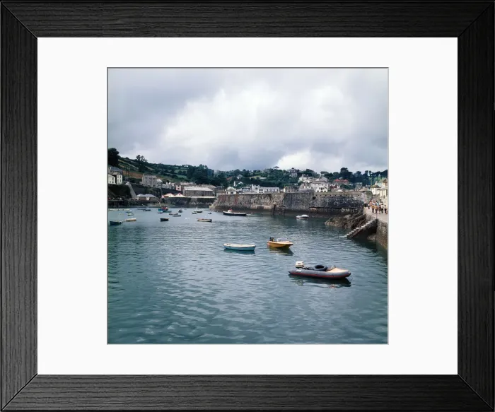Framed Print : Mevagissey Harbour, Cornwall. 1973