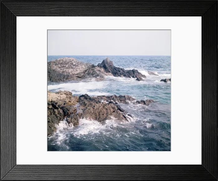 Framed Print : Sea over the rocks outside Polperro, Cornwall. 1973 Framed Print : Sea over the rocks outside Polperro, Cornwall. 1973