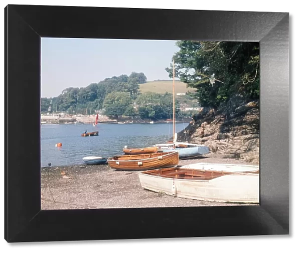 View over the River Fowey from Bodinnick, Cornwall. 1973