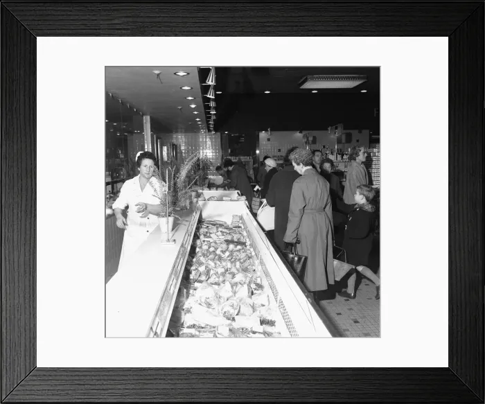 Framed Print : House wives seen here at the Bexley Heath Co-Op supermarket doing the weekly Framed Print : House wives seen here at the Bexley Heath Co-Op supermarket doing the weekly