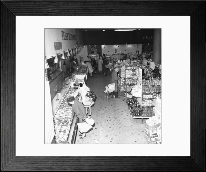 Framed Print : House wives seen here at the Bexley Heath Co-Op supermarket doing the weekly Framed Print : House wives seen here at the Bexley Heath Co-Op supermarket doing the weekly