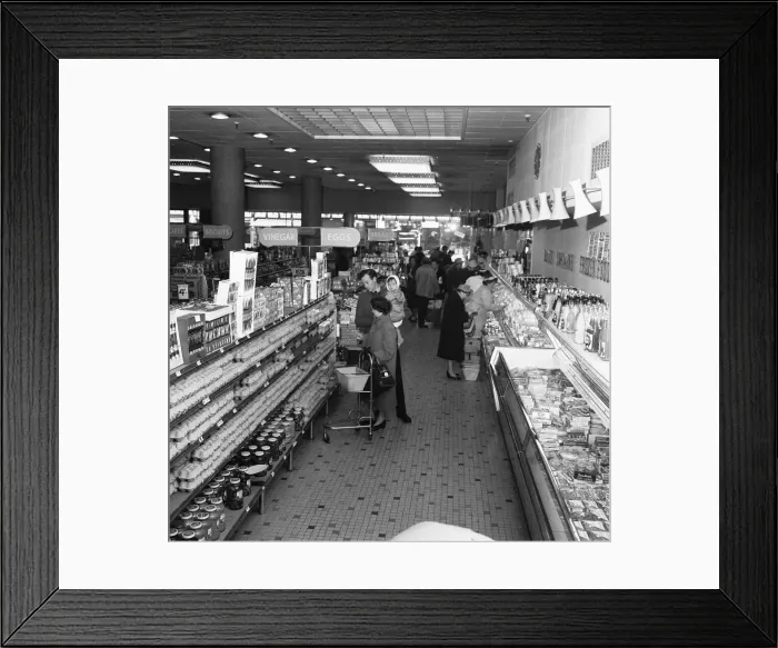 Framed Print : House wives seen here at the Bexley Heath Co-Op supermarket doing the weekly Framed Print : House wives seen here at the Bexley Heath Co-Op supermarket doing the weekly