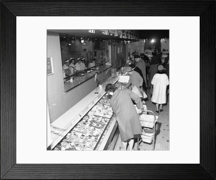 Framed Print : House wives seen here at the Bexley Heath Co-Op supermarket doing the weekly Framed Print : House wives seen here at the Bexley Heath Co-Op supermarket doing the weekly