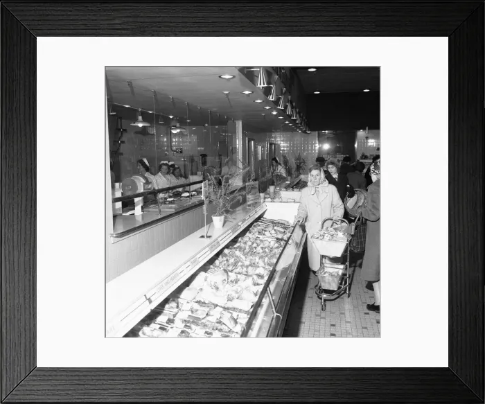 Framed Print : House wives seen here at the Bexley Heath Co-Op supermarket doing the weekly Framed Print : House wives seen here at the Bexley Heath Co-Op supermarket doing the weekly