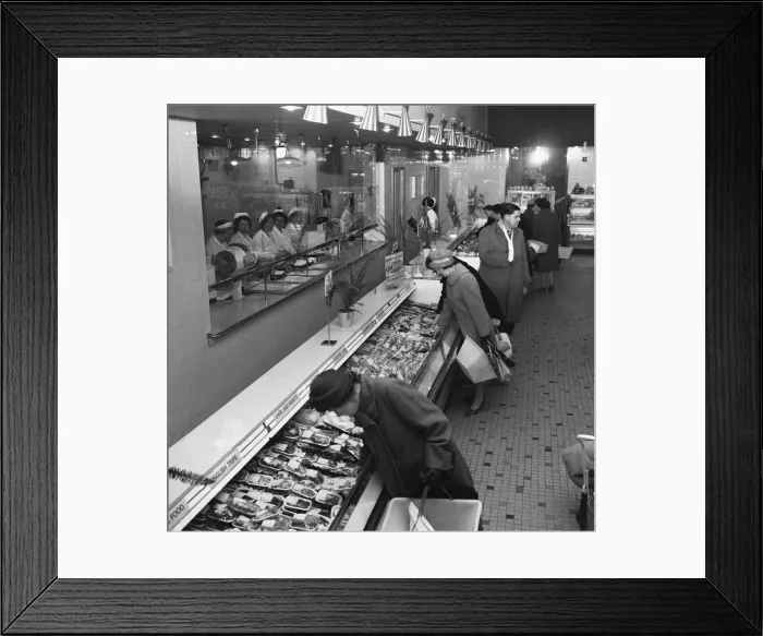 Framed Print : House wives seen here at the Bexley Heath Co-Op supermarket doing the weekly Framed Print : House wives seen here at the Bexley Heath Co-Op supermarket doing the weekly