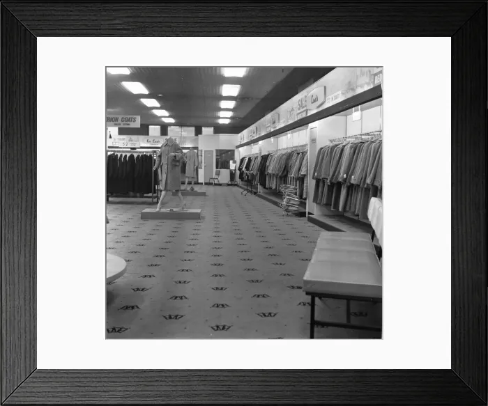 Framed Print : Interior of the Co-Op shop on Oxford Street, London, 6th January 1962