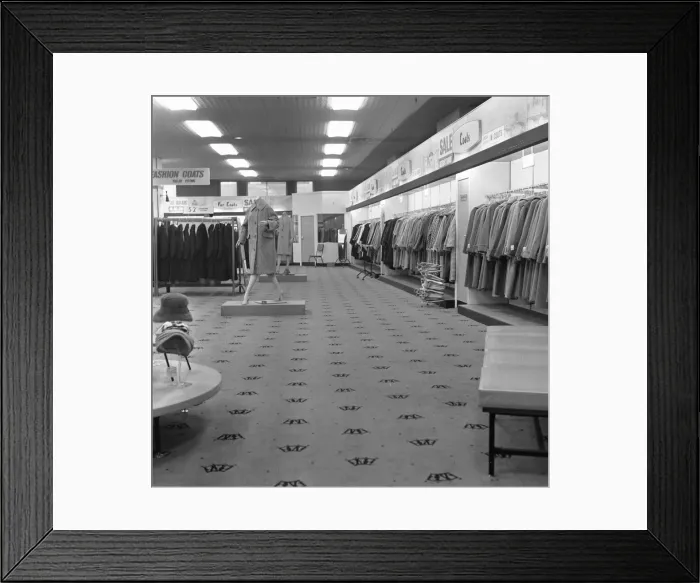 Framed Print : Interior of the Co-Op shop on Oxford Street, London, 6th January 1962 Framed Print : Interior of the Co-Op shop on Oxford Street, London, 6th January 1962