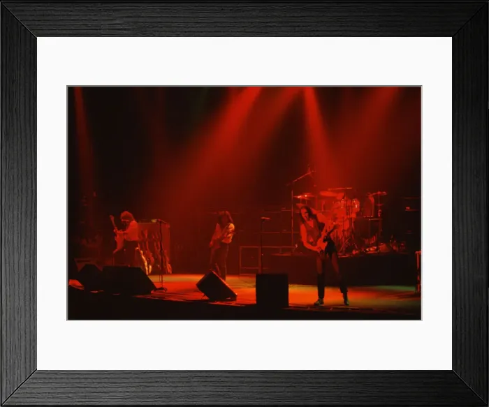 Framed Print : Status Quo, English rock band, onstage in 1981. *** Note to Editors