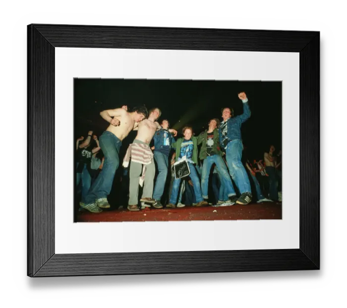 Framed Print : Status Quo, English rock band, onstage in 1981. Picture shows Status Quo