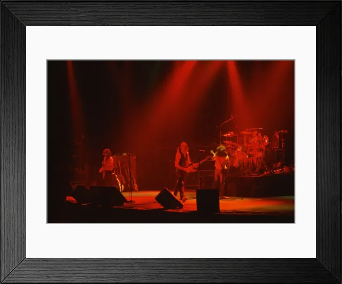 Framed Print : Status Quo, English rock band, onstage in 1981. *** Note to Editors
