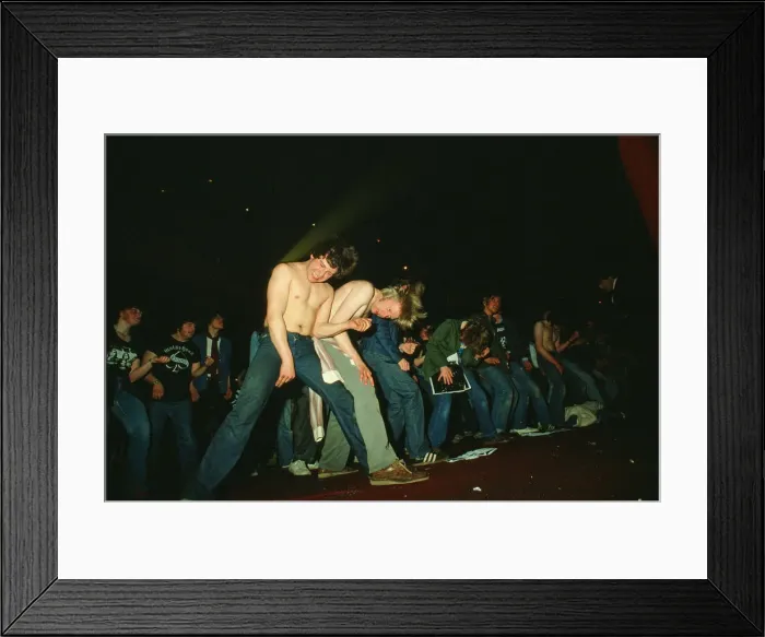 Framed Print : Status Quo, English rock band, onstage in 1981. Picture shows Status Quo