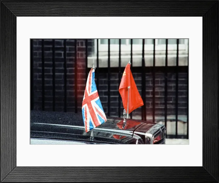 Framed Print : Union Jack and Russian Flag on a car during Soviet Leader Mikhail Gorbachev s Framed Print : Union Jack and Russian Flag on a car during Soviet Leader Mikhail Gorbachev s