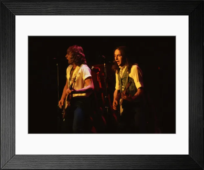 Framed Print : Status Quo, English rock band, onstage in 1981. Picture shows lead singer Framed Print : Status Quo, English rock band, onstage in 1981. Picture shows lead singer