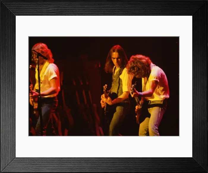 Framed Print : Status Quo, English rock band, onstage in 1981. Picture shows (left Framed Print : Status Quo, English rock band, onstage in 1981. Picture shows (left