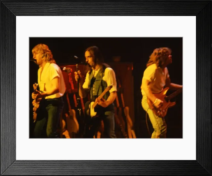 Framed Print : Status Quo, English rock band, onstage in 1981. Picture shows (left Framed Print : Status Quo, English rock band, onstage in 1981. Picture shows (left