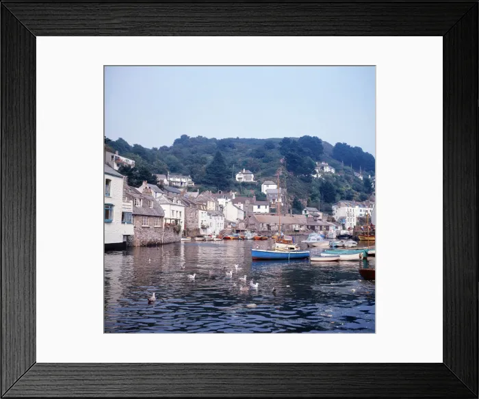 Framed Print : Polperro Harbour, Cornwall. 1973