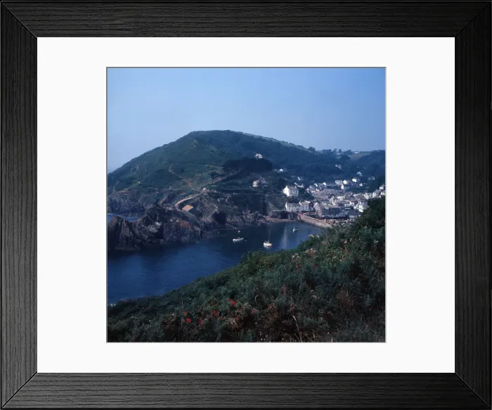 Framed Print : Polperro Harbour, Cornwall. 1973
