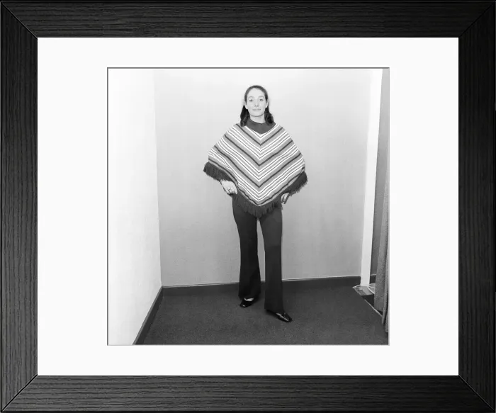 Framed Print : 1971 Fashion, Studio Pix posed by model, 10th January 1971 Framed Print : 1971 Fashion, Studio Pix posed by model, 10th January 1971