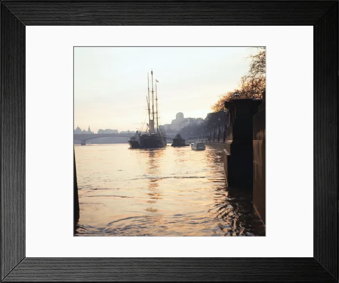 Framed Print : Sunset on Thames Embankment. London. February 1967 Framed Print : Sunset on Thames Embankment. London. February 1967