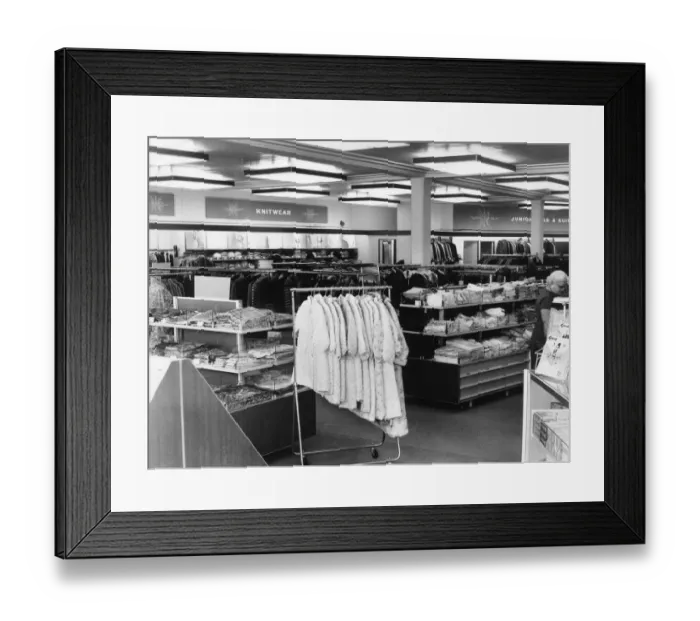 Framed Print : Interior of the Silverdale Co-op 1st January 1966 Framed Print : Interior of the Silverdale Co-op 1st January 1966
