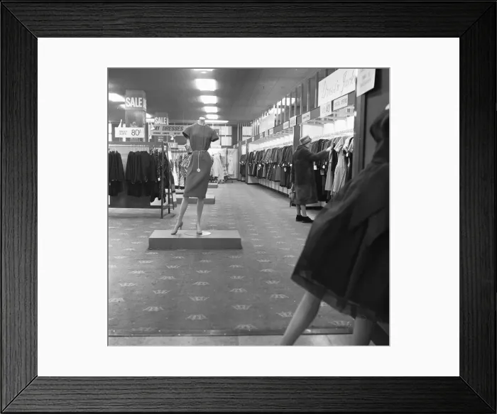 Framed Print : Interior of the Co-Op shop on Oxford Street, London, 6th January 1962 Framed Print : Interior of the Co-Op shop on Oxford Street, London, 6th January 1962