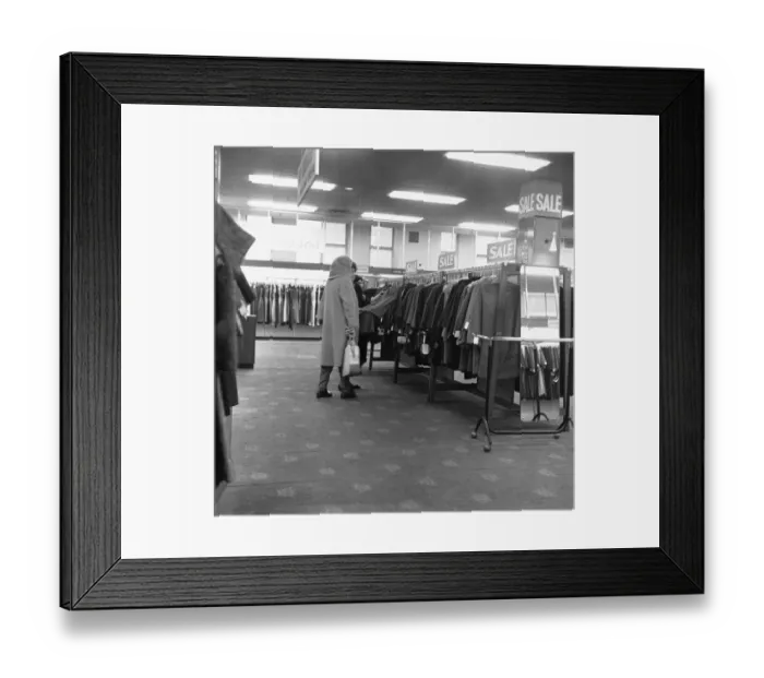Framed Print : Interior of the Co-Op shop on Oxford Street, London, 6th January 1962 Framed Print : Interior of the Co-Op shop on Oxford Street, London, 6th January 1962