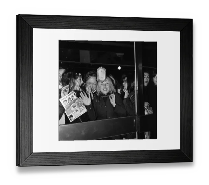 Framed Print : Fans waiting for The Osmonds at the Albany Hotel, Birmingham. 7th November 1972 Framed Print : Fans waiting for The Osmonds at the Albany Hotel, Birmingham. 7th November 1972