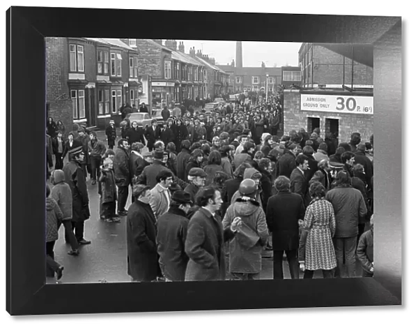 Cup ticket queue at Ayresome Park. 1972