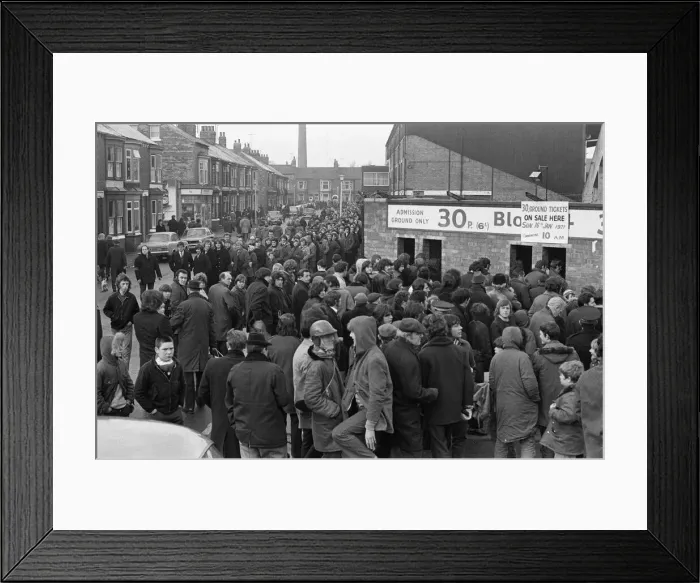 Framed Print : Cup ticket queue at Ayresome Park. 1972
