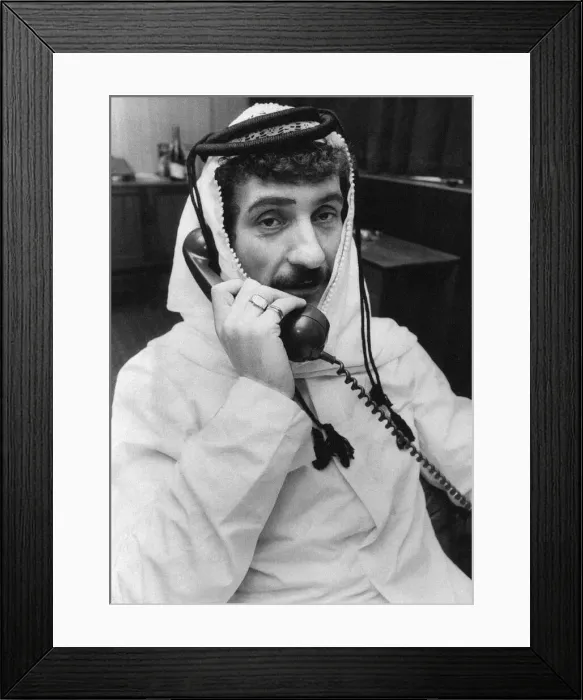 Framed Print : Terry McDermott, dressed up like an Arab Sheikh, as he carried out a practical joke Framed Print : Terry McDermott, dressed up like an Arab Sheikh, as he carried out a practical joke