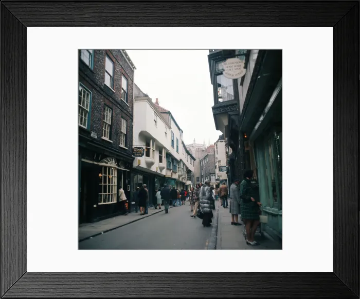Framed Print : The Shambles, York, North Yorkshire. April 1974 Framed Print : The Shambles, York, North Yorkshire. April 1974