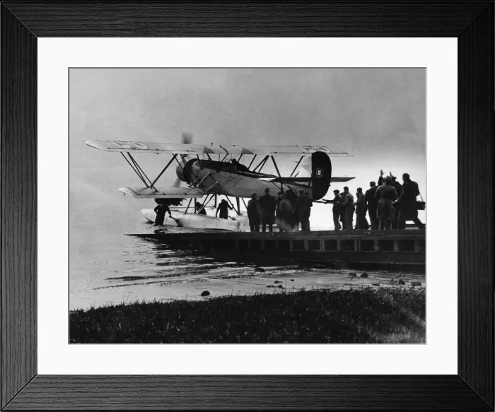 Framed Print : A Blackburn Shark seaplane bound for the Portuguese Airforce seen here on the slipway of