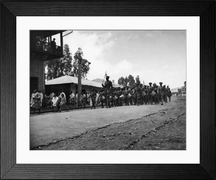 Framed Print : Abyssinian War September 1935 The band of the Imperial Ethiopian Guard marching