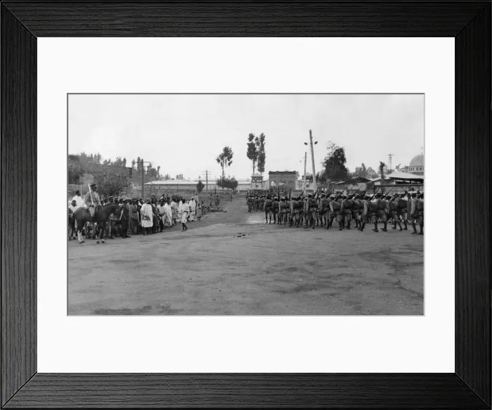 Framed Print : Abyssinian War September 1935 Abyssinian army seen passing through the streets of Framed Print : Abyssinian War September 1935 Abyssinian army seen passing through the streets of