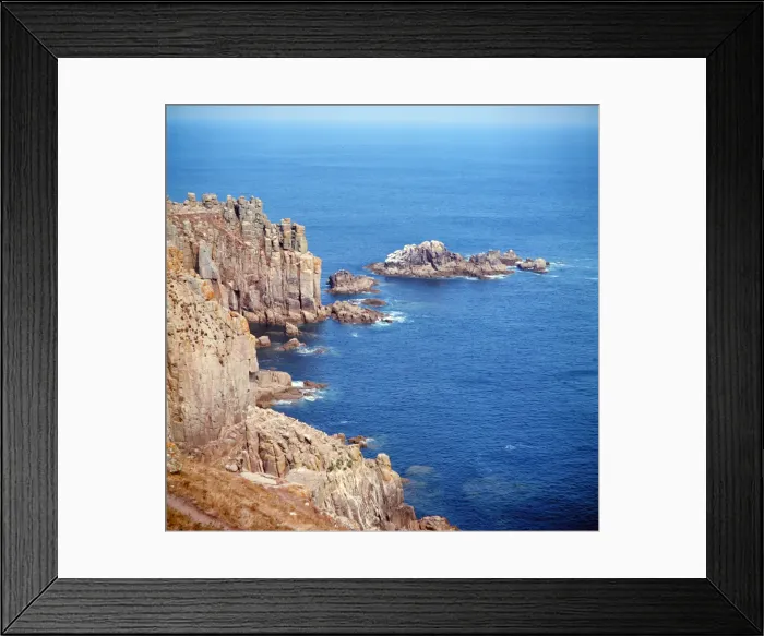 Framed Print : Lands End in Cornwall. 19th August 1973 Framed Print : Lands End in Cornwall. 19th August 1973