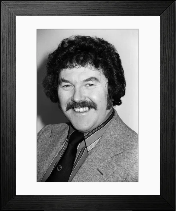 Framed Print : Portrait of Dickie Davies, television sports commentator. February 1976 Framed Print : Portrait of Dickie Davies, television sports commentator. February 1976