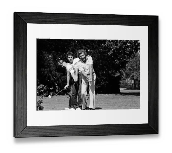 Framed Print : ITVs Dickie Davies with his two sons, Pete (fair hair) and Dan