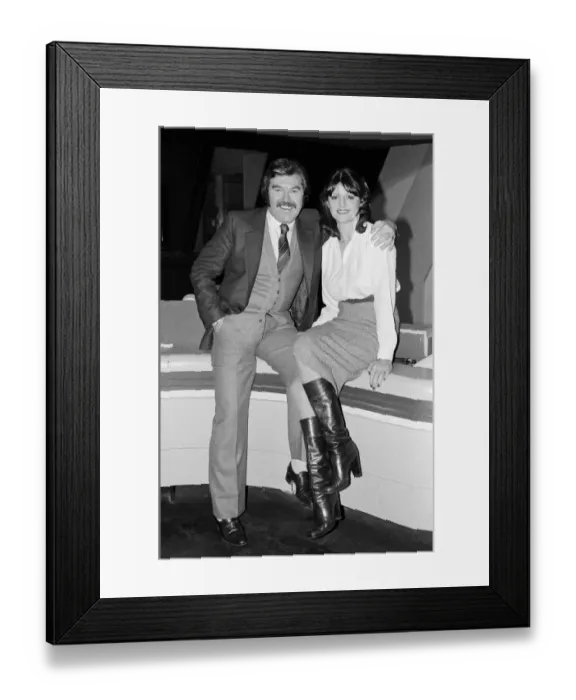 Framed Print : ITVs World of Sport presenter Dickie Davies with his new director Patricia Framed Print : ITVs World of Sport presenter Dickie Davies with his new director Patricia