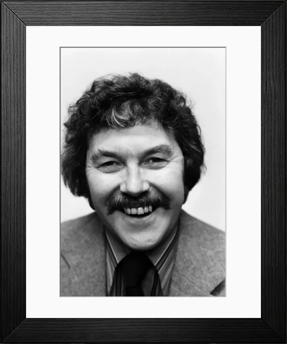 Framed Print : Portrait of Dickie Davies, television sports commentator. February 1976 Framed Print : Portrait of Dickie Davies, television sports commentator. February 1976