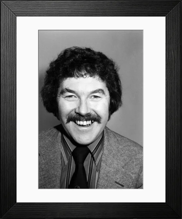 Framed Print : Portrait of Dickie Davies, television sports commentator. February 1976 Framed Print : Portrait of Dickie Davies, television sports commentator. February 1976
