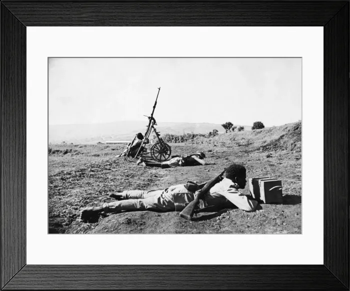 Framed Print : Abyssinian War September 1935 Abyssinian forces come under air attack on the Ogadan Framed Print : Abyssinian War September 1935 Abyssinian forces come under air attack on the Ogadan
