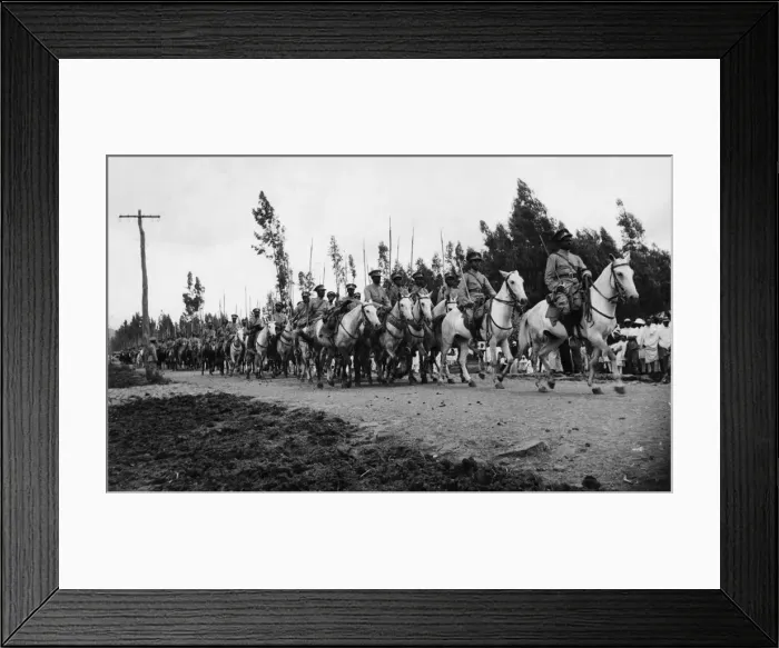 Framed Print : Abyssinian War September 1935 Cavalry of the Abyssinian army seen passing through Framed Print : Abyssinian War September 1935 Cavalry of the Abyssinian army seen passing through