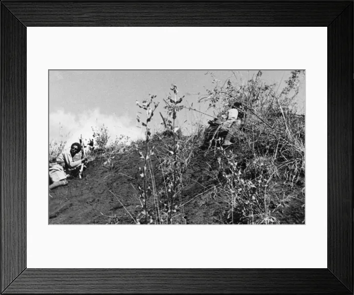 Framed Print : Abyssinian War September 1935 Abyssinian troops advancing under cover on the Ogadan Framed Print : Abyssinian War September 1935 Abyssinian troops advancing under cover on the Ogadan