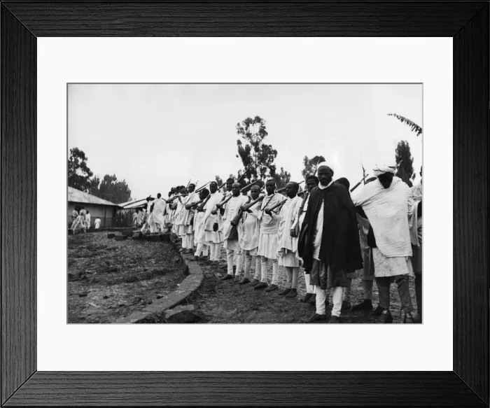 Framed Print : Abyssinian War September 1935. Tribesmen and Chieftains arriving in Addis Ababa to Framed Print : Abyssinian War September 1935. Tribesmen and Chieftains arriving in Addis Ababa to