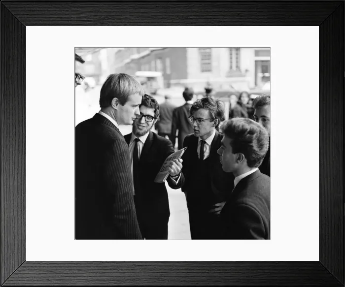 Framed Print : For a brief moment outside the Dorchester Hotel six students from Queen Mary Framed Print : For a brief moment outside the Dorchester Hotel six students from Queen Mary